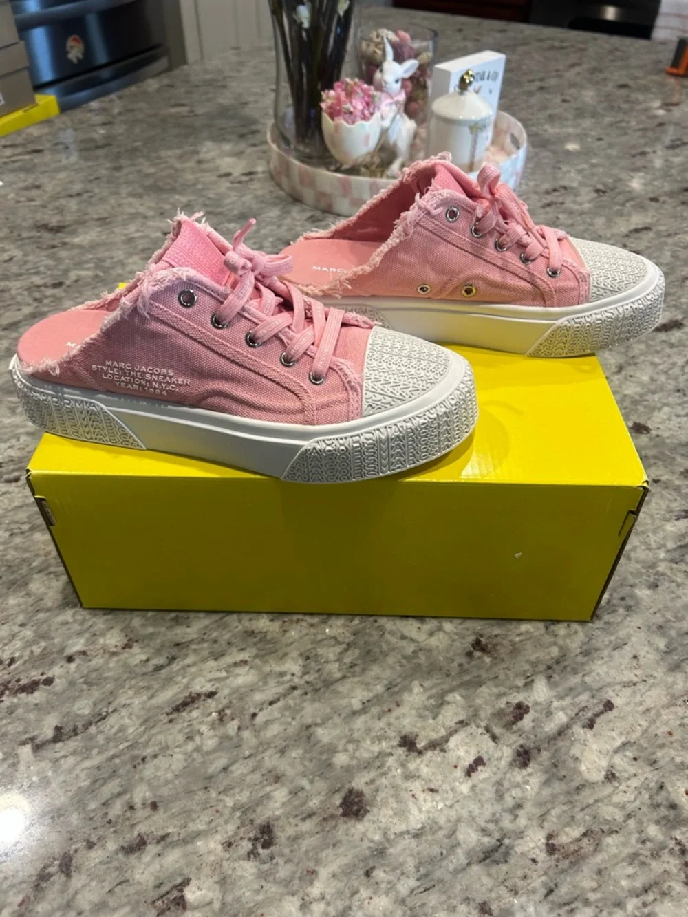 Marc Jacobs Pink Canvas Sneaker Mules - Picture 3 of 12